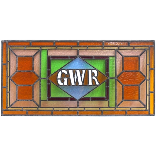 26 - A stained glass frieze panel, GWR, 38¾