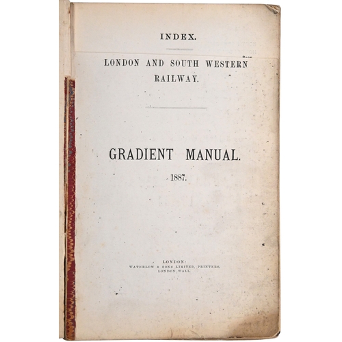 273 - An LSWR Gradient Manual, 1887, with gilt titled maroon cloth ...