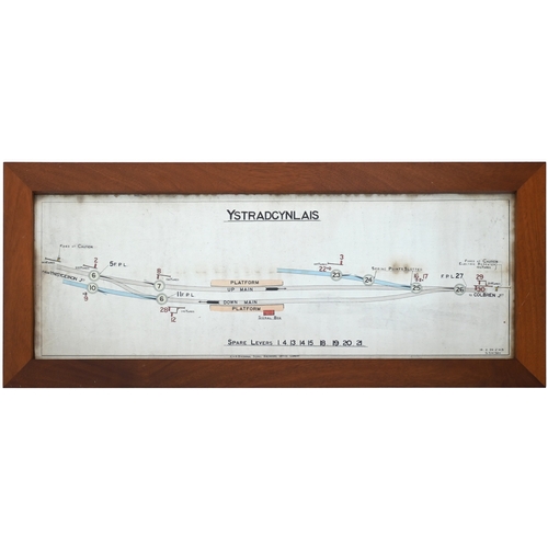 330 - A GWR signal box diagram, YSTRADGYNLAIS, 1926, from the Neath and Brecon route, drawn at the Divisio... 