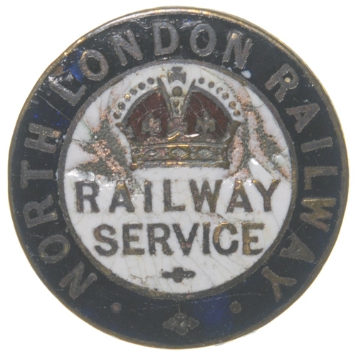 331 - A First World War Railway Service badge, NORTH LONDON RAILWAY, by J A Wylie & Co, enamelled brass, d... 