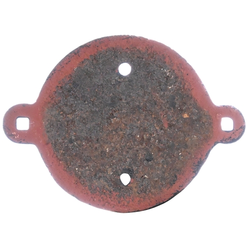335 - A London, Brighton and South Coast Railway wagon registration plate, 2457, 1915, 10 TONS, the lugs r... 