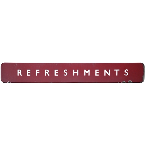 34 - A BR(M) station sign, REFRESHMENTS, (f/f(, an unusual layout, rather like an extended doorplate, and... 