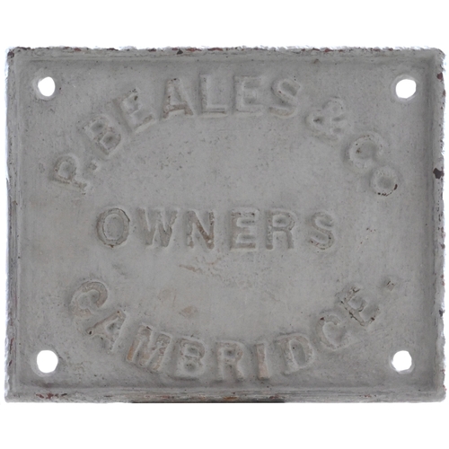 35 - A wagonplate, P. BEALES & Co, OWNERS, CAMBRIDGE. Cast iron, 8