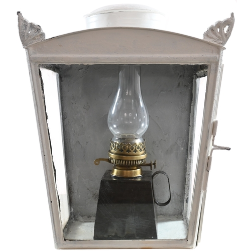 468 - An LSWR platform wall lamp, with the usual lead corner ...
