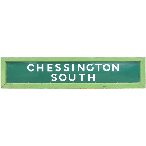 54 - A Southern Railway station sign, CHESSINGTON SOUTH, from the company's new line to Tolworth and Ches... 