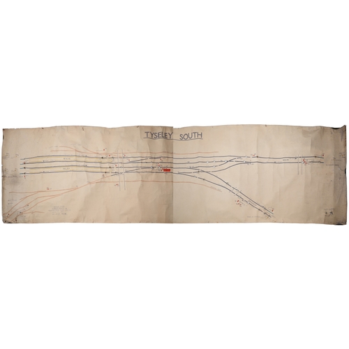 59 - A BR(W) signal box diagram, TYSELEY SOUTH, 1951, from a box south of Birmingham Snow Hill, on the ro... 