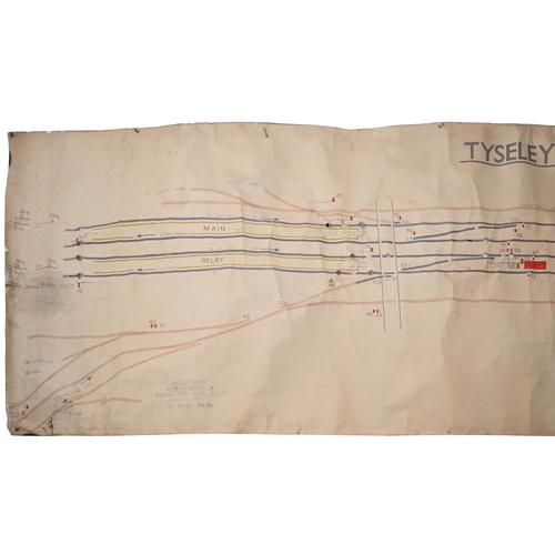 59 - A BR(W) signal box diagram, TYSELEY SOUTH, 1951, from a box south of Birmingham Snow Hill, on the ro... 