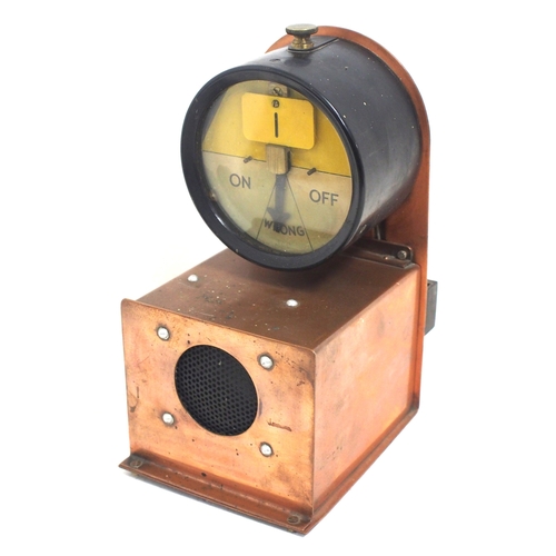 541 - Copper cased Signal Box Distant signal indicator with alarm ...