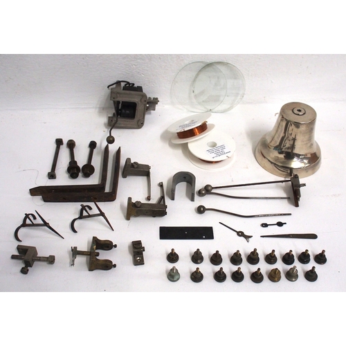 661 - Box of signal box instrument spares including BR(W) block bell ...
