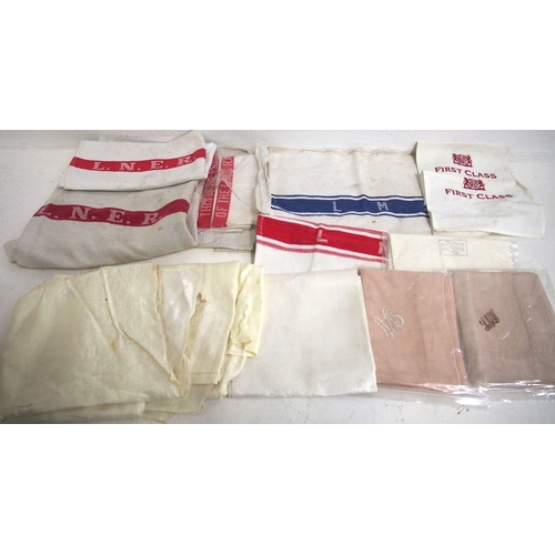 A Selection of table linin - LNER large embroidered table cloth, two ...