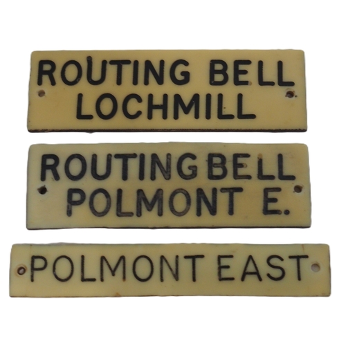 856 - Three Scottish Ivorine Signal Box instrument plates