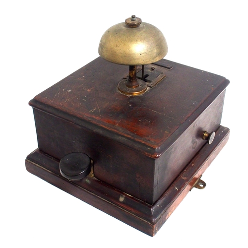 1081 - Midland Rly signal box block bell, superb patina to case & wear ...