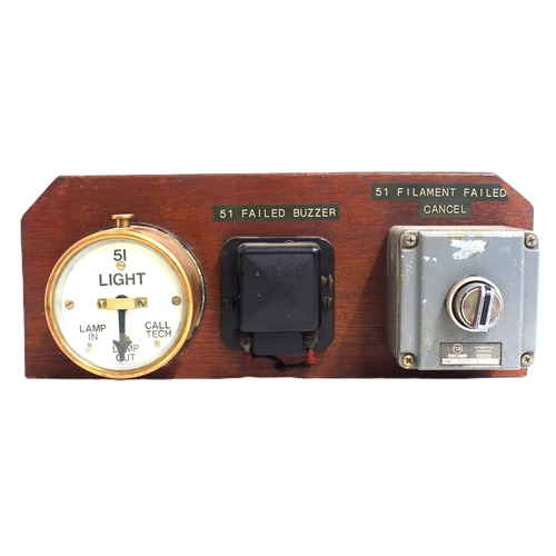 1140 - Signal Box instruments mounted on original bracketed board ...