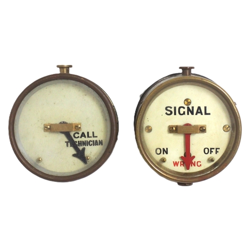 1240 - Brass cased Signal Box repeaters/indicators needles free moving ...