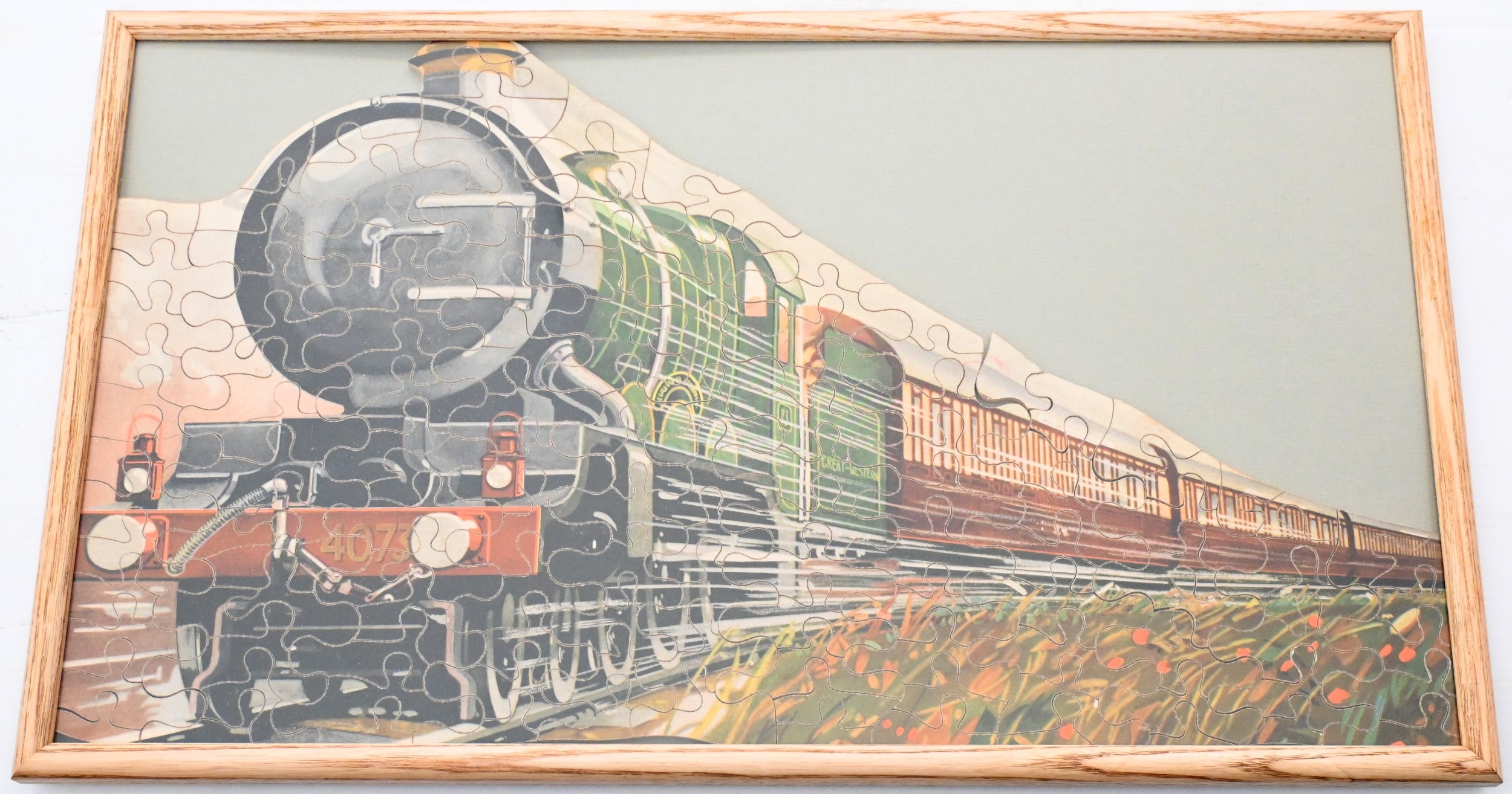 GWR jigsaw puzzles, (a) Freight Train, (b) Speed. Complete and loose ...
