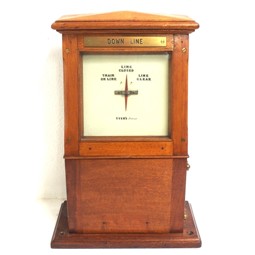 LNWR Tyer's pattern Signal Box indicator brass plated "DOWN LINE" in good condition. (B3) (Dispatch by P&P Agent/Collect from Banbury Depot)