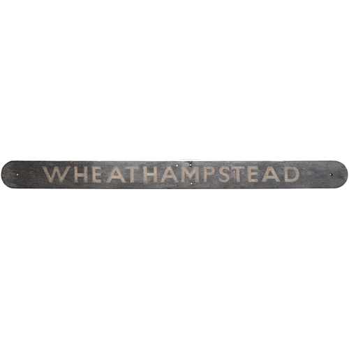 198 - A BR(E) seat back plate, WHEATHAMPSTEAD, from the Welwyn Garden ...