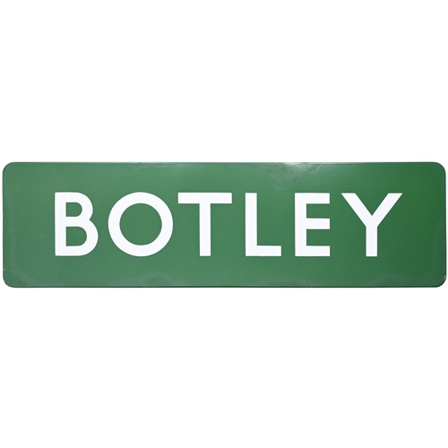28 - A BR(S) signal box nameboard, BOTLEY, (f/f), from the Eastleigh to Fareham route. Enamel, 42