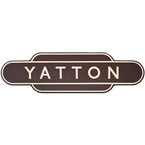 297 - A BR(W) totem sign, YATTON, (f/f), from the Bristol to Taunton ...