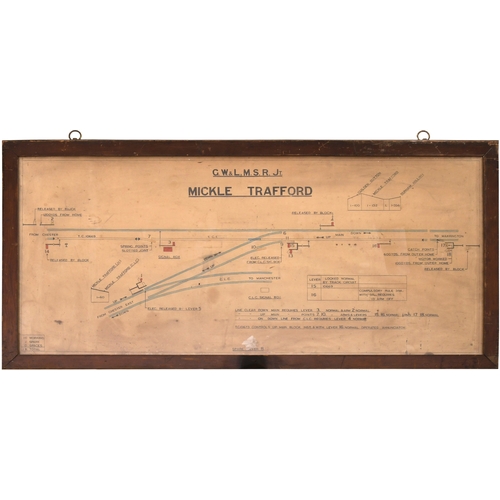 394 - A GWR and LMS Joint signal box diagram, MICKLE TRAFFORD, showing ...