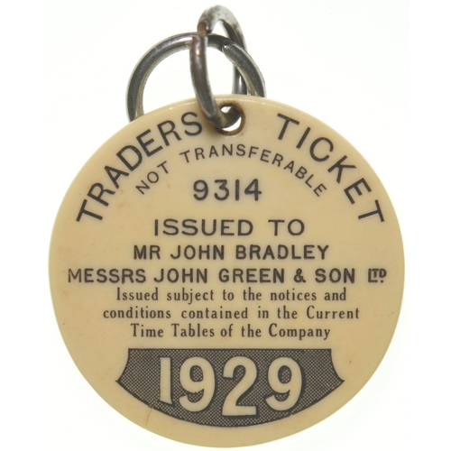 46 - An LNER first class trader's ticket, 1929, with the unusual validity, BETWEEN ALL STATIONS WHICH IN ... 