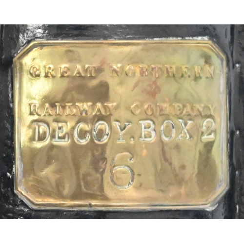 8 - A GNR three aspect handlamp, plated GREAT NORTHERN RAILWAY COMPANY, DECOY BOX 2, 6, an East Coast Ma... 