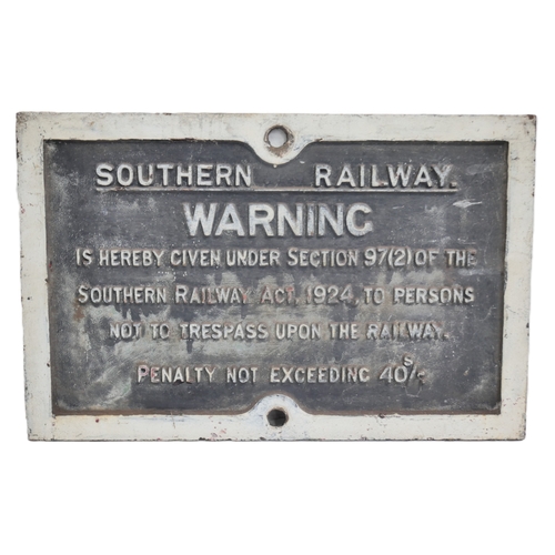 1001 - Southern Rly C/I Trespass notice (TPSR104) 24 3/8