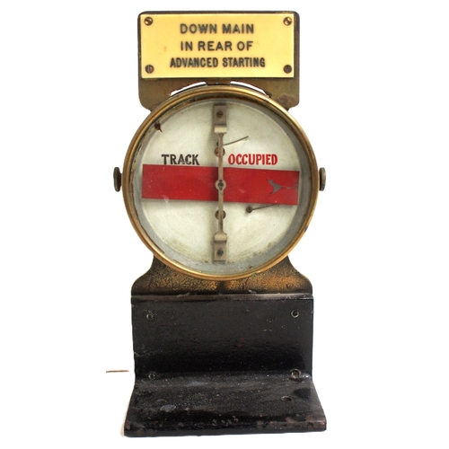 1006 - GWR Thompson brass cased track circuit indicator ivorine plated 