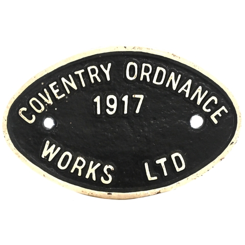 1018 - Three C/I Wagonplates - COVENTRY ORDNANCE WORKS LTD 1917, MET CAMM 1930, registration plate L&Y 3276... 