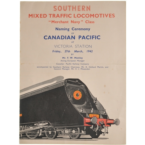 1031 - SR ephemera, pocket map, cab pass, Canadian Pacific naming brochure, etc. (7) (Dispatch by P&P Agent... 