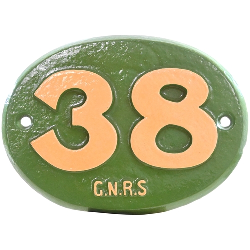 1034 - GNR point numberplate, GNR, 38. (C4) (Dispatch by P&P Agent/Collect from Banbury Depot)