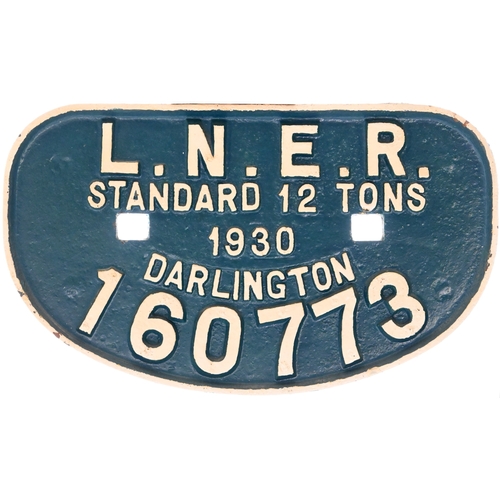 1037 - Four C/I Wagonplates - GWR 10T 30454, SR 10T 11594, LMS 12T 601382, LNER 12T 1930 DARLINGTON 160773.... 