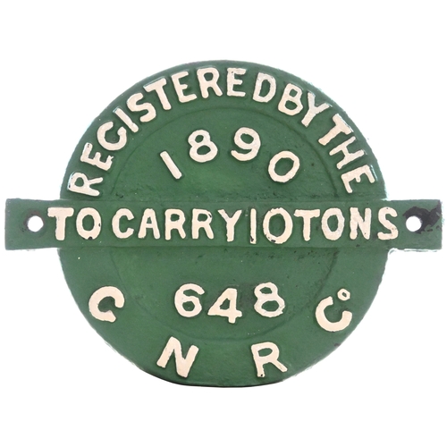 1041 - Wagon registration plates, GNR 1890, 648, 10 Tons, also GER 1912, 10, 20 Tons, each cast iron, stand... 
