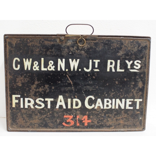 1042 - GW & L&NWR Jt RLYS tinplate First Aid cabinet No 314, 18