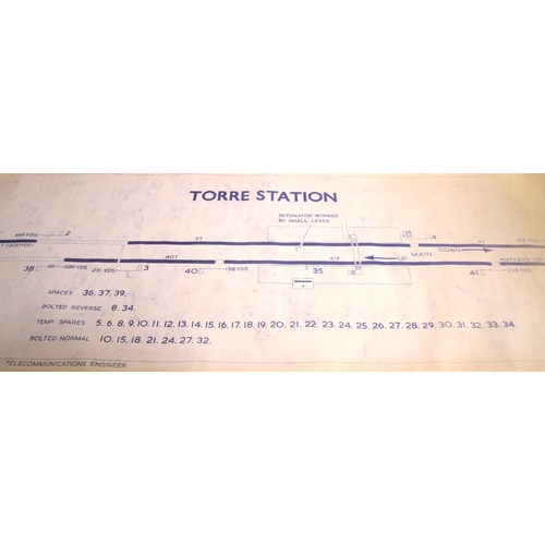 529 - Four Official rolled Signal Box copy diagrams - MORRIS COWLEY 1965, WESTBURY SOUTH 1952, ST ANDREWS ... 
