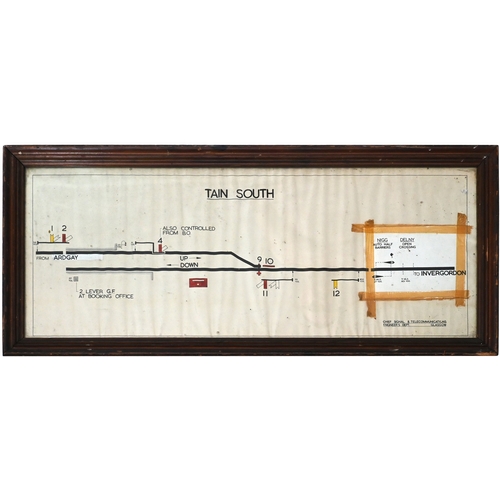12 - A BR(Sc) signal box diagram, TAIN SOUTH, from the Far North Line between Inverness, Wick and Thurso,... 