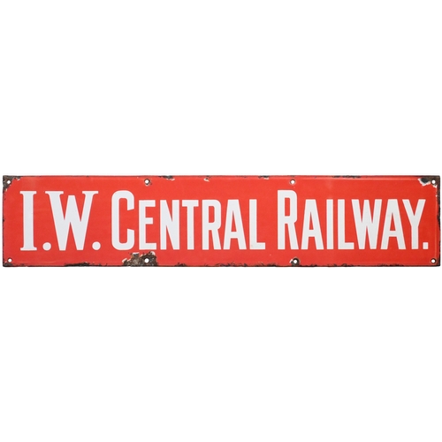 13 - An Isle of Wight Central Railway poster board header, enamel, 26