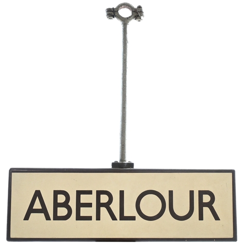 17 - An LNER lamp tablet, ABERLOUR, (f/f), from the Spey Valley route between Boat of Garten and Craigell... 