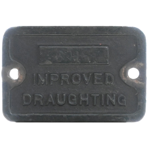 19 - A brass plate, 6018 IMPROVED DRAUGHTING, from GWR 'King' Class 6018 KING HENRY VI. Due to the declin... 