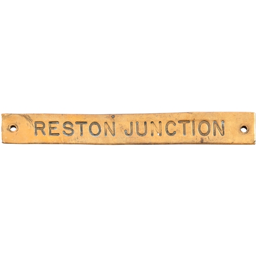 22 - A North British Railway signal box instrument plate, RESTON JUNCTION, a box north of Berwick-on-Twee... 