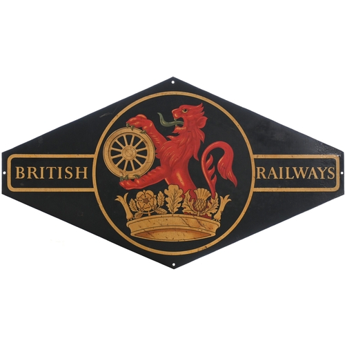 29 - A BR lion and wheel crest panel cut from the side of an Isle of Wight 02 Class locomotive. 31¼