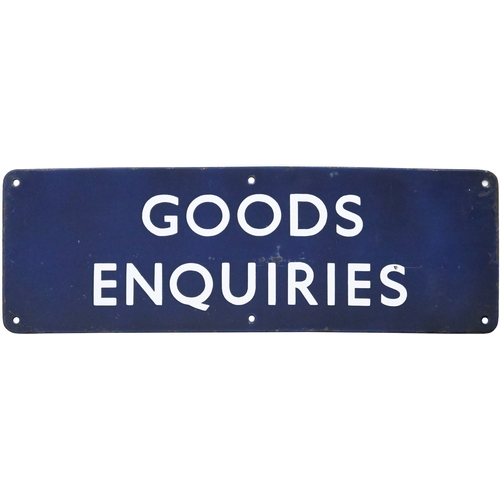 3 - A BR(E) doorplate, GOODS ENQUIRIES, (flangeless), enamel, 18