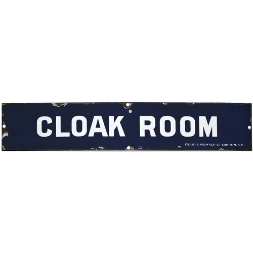 35 - A Norfolk and Suffolk Joint Committee doorplate, CLOAK ROOM, (flangeless), excellent colour and shin... 