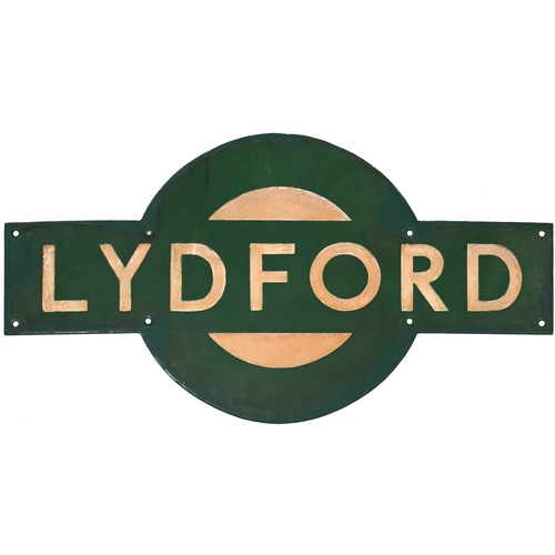 37 - A Southern Railway target sign, LYDFORD, from the Exeter to Plymouth main line. The station closed i... 