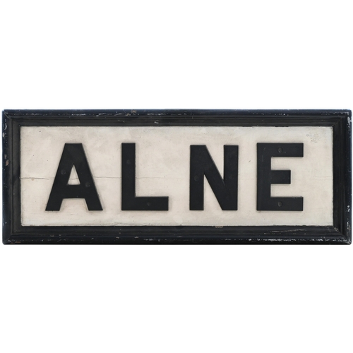 39 - A signal box nameboard, ALNE, from the York to Darlington section of the East Coast Main Line, once ... 