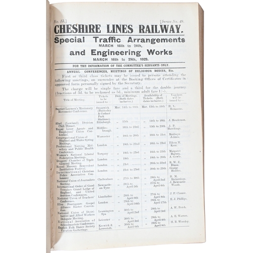 44 - A CLC bound volume, CHESHIRE LINES RAILWAY, Special Traffic Arrangements and Engineering Works 1st J... 