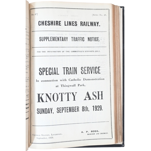 44 - A CLC bound volume, CHESHIRE LINES RAILWAY, Special Traffic Arrangements and Engineering Works 1st J... 
