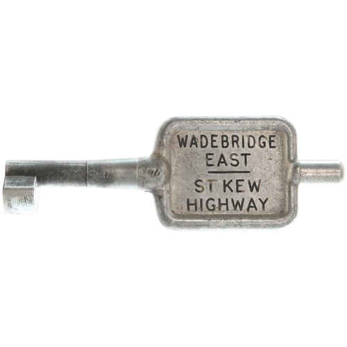 48 - A single line key token, WADEBRIDGE EAST-ST KEW HIGHWAY, (alloy), from the North Cornwall Line betwe... 