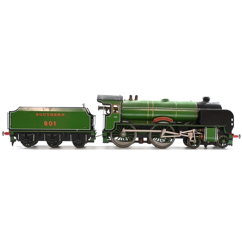 50 - An Aster Gauge 1 live steam 'Winchester' 4-4-0 loco and 6-wheeled tender, Schools Class, SR Green, N... 