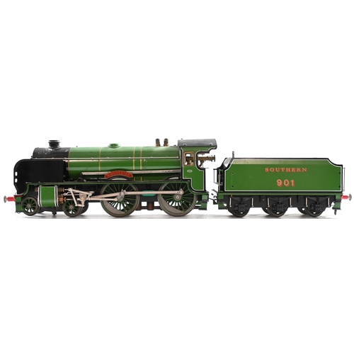 50 - An Aster Gauge 1 live steam 'Winchester' 4-4-0 loco and 6-wheeled tender, Schools Class, SR Green, N... 